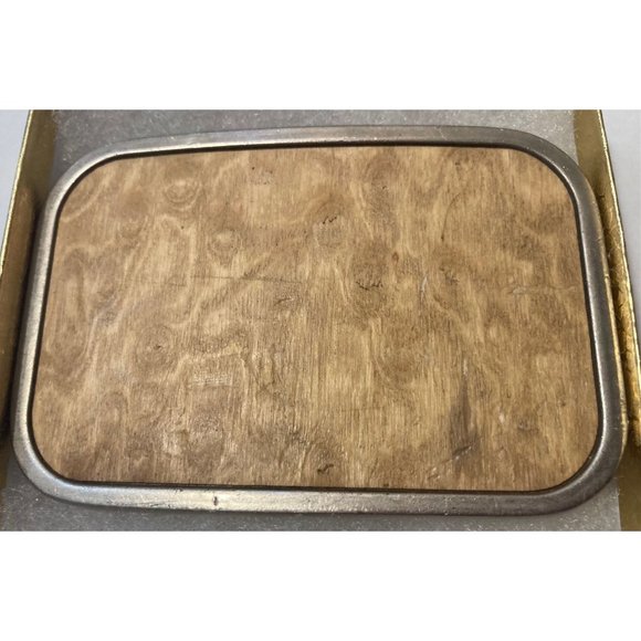 Vintage Metal Belt Buckle, Nice Yellow Look Leather, Buckle-Down, Nice Design, - Picture 2 of 5